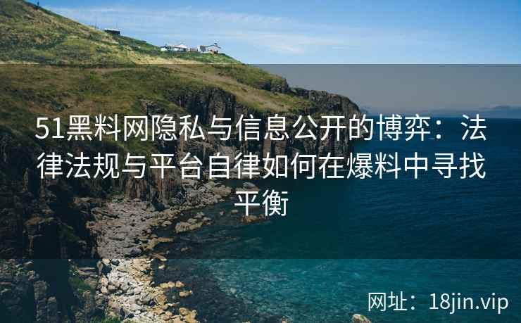 51黑料网隐私与信息公开的博弈:法律法规与平台自律如何在爆料中寻找平衡 51黑料网隐私与信息公开的博弈:法律法规与平台自律如何在爆料中寻找平衡